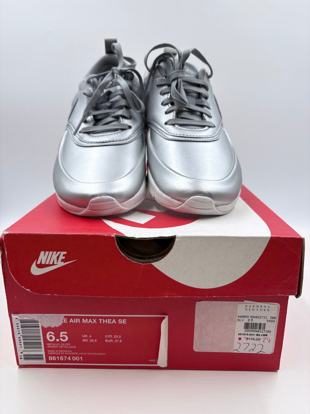 Nike Air Max Thea SE Metallic Silver, in the box